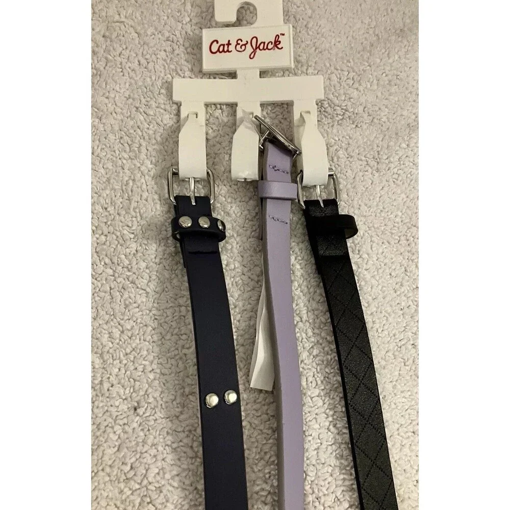 Cat & Jack Girls 3-Pack Multicolor Belts - Size XL Back to School Attire